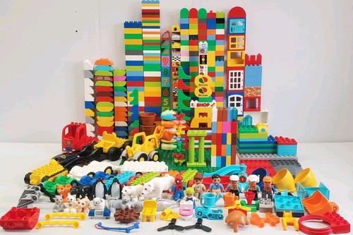 Huge Lego Duplo Lot of 425+ Pieces Parts People Animals Printed Mixed Base Plate