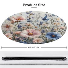 Floral Garden Round Mat - Soft Non-Slip Area Rug with, Pink, Green, Brown, Golde