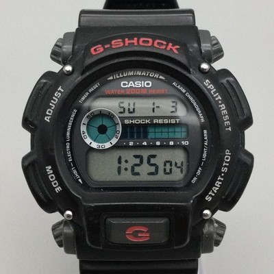 Casio G-Shock Digital Watch Men 47mm Black Yellow 200M 3232 DW-9052 New Battery