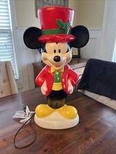 Retired Disney Gemmy Blow Mold Mickey Mouse Christmas 24  Double Lighted LOOK 