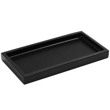 Luxspire Bathroom Vanity Tray Resin Organizer 8x4in Matte Black Mini