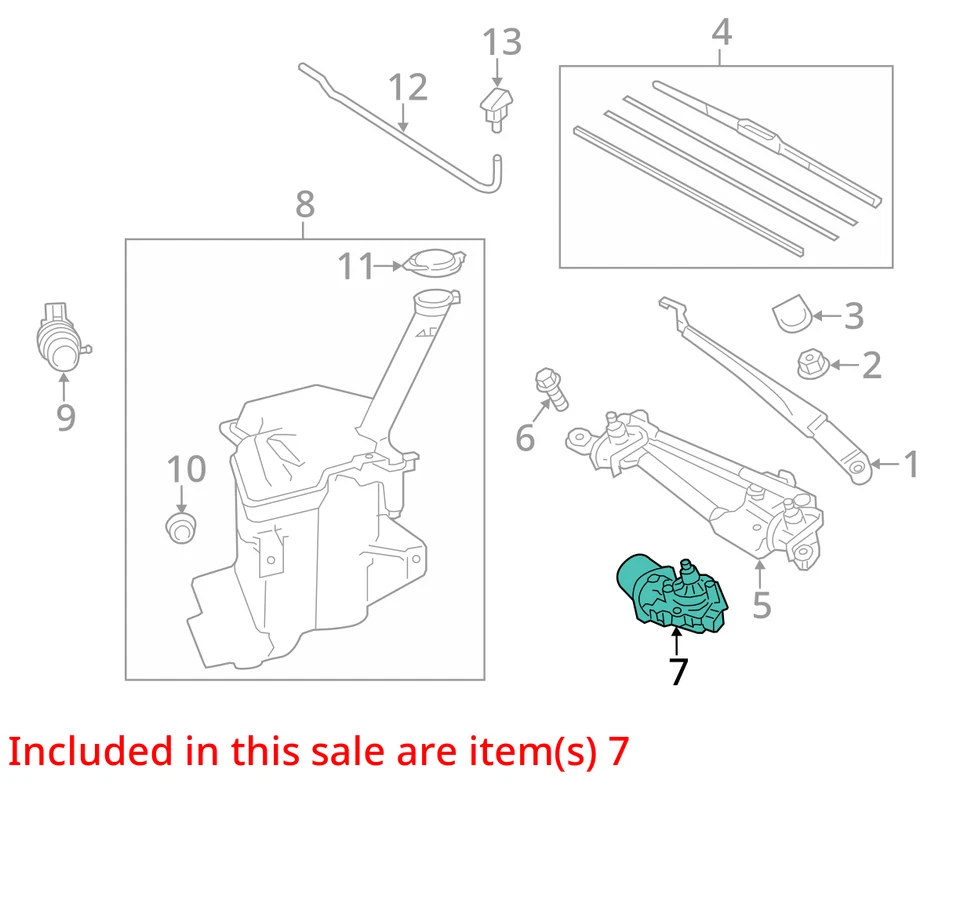2014 Toyota Prius Front Windshield Wiper Motor OEM 81K Miles - LKQ417705297 - Image 4 of 4