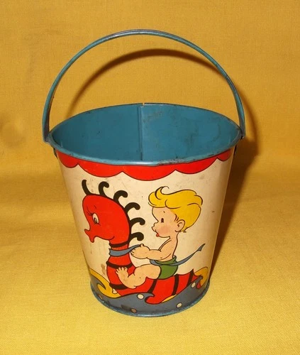VINTAGE OHIO ART TIN TOY SAND PAIL #128