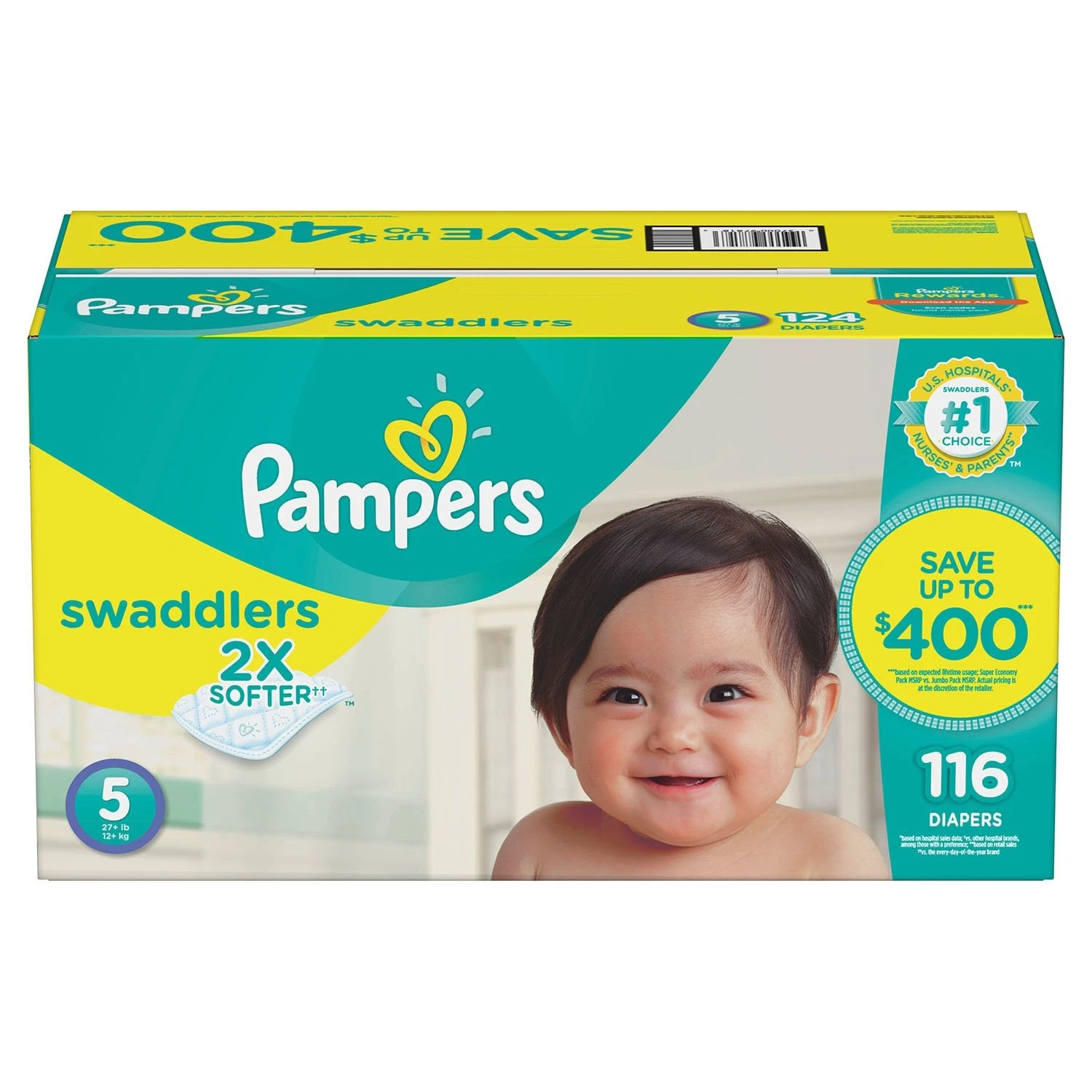 Pampers Swaddlers Diapers, Size 5, 116 Count
