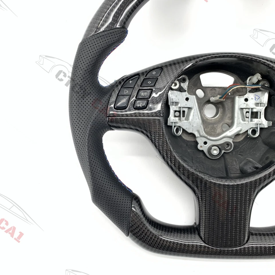 Volante de fibra de carbono personalizado para BMW E46 E53 M3 Z4 X5 serie 3 1998-2006 Foto 2 de 4