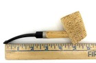 Corn Cob Tobacco Smoking Pipe Bent Black Stem Metal Band Beige Rustic — photo 7