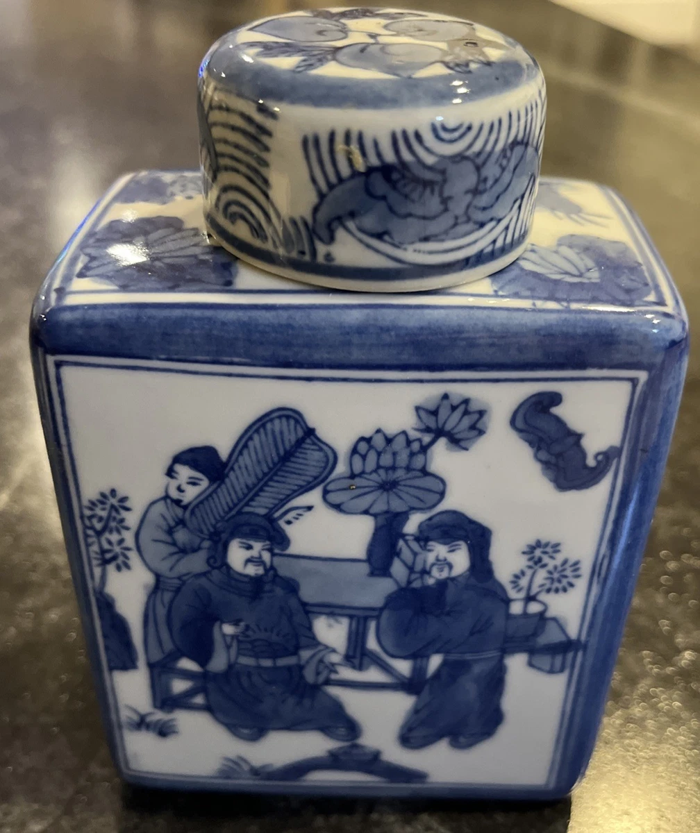 陶瓷蓝色古董原创中国风茶叶罐| eBay