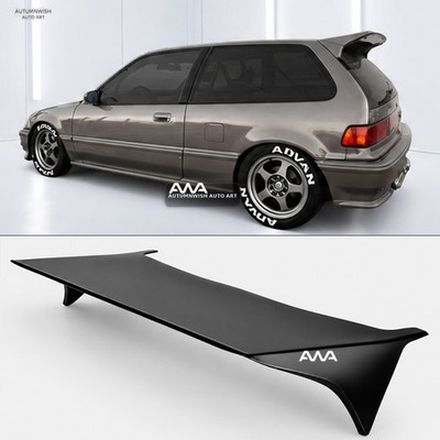 For 88-91 Honda Civic 5DR Wagon J's Style Unpainted PU Rear Roof Wing Spoiler