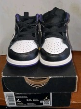 Air Jordan 1 Mid Dark Iris Toddler Size 4C Black Purple 640735-095 With Box