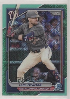 2024 Bowman Chrome Mega Box Aqua Mojo Refractor 100/299 Lane Thomas #75 00cp
