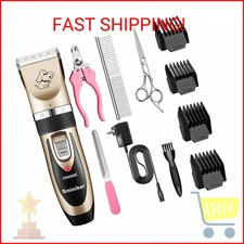 Sminiker Professional Rechargeable Cordless Dogs Cats Horse Grooming Clippers - 