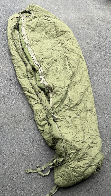 Vintage Military Sleeping Bag with Hood, Intermediate Cold Weather. Unused.