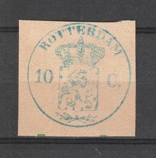 Netherlands Revenue Fiscal Formaat zegel 10 C. Rotterdam   Cutout