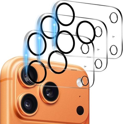 3 Pack Camera Lens Protector for iPhone 17 Pro 17 Max, Clear 