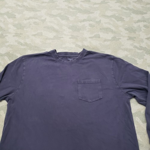 J. Peterman Shirt Mens Large Blue Pockets Pullover Long Sleeve - Picture 3 of 9