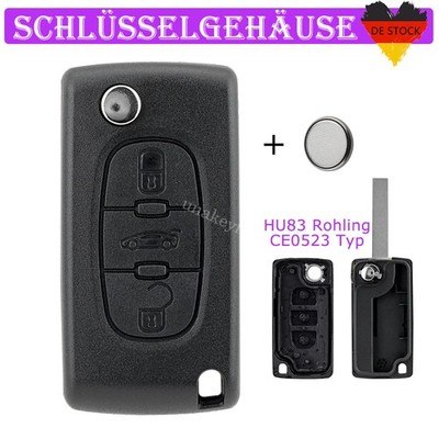 Schlüssel Gehäuse CE0523 HU83 Für Peugeot 308 207 307 CC RCZ Expert Citroen C5