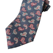Christian Dior Tie Blue Silk Paisley Made In USA Woven In Italy Classic Mens VTG