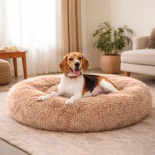 Dog  Cat Bed for Indoor Cats Calming Donut Bed Puppy Kitten Washable Round F...