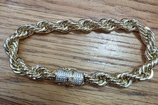 brazalete torzal grueso.CHAPADO EN ORO 21 cm