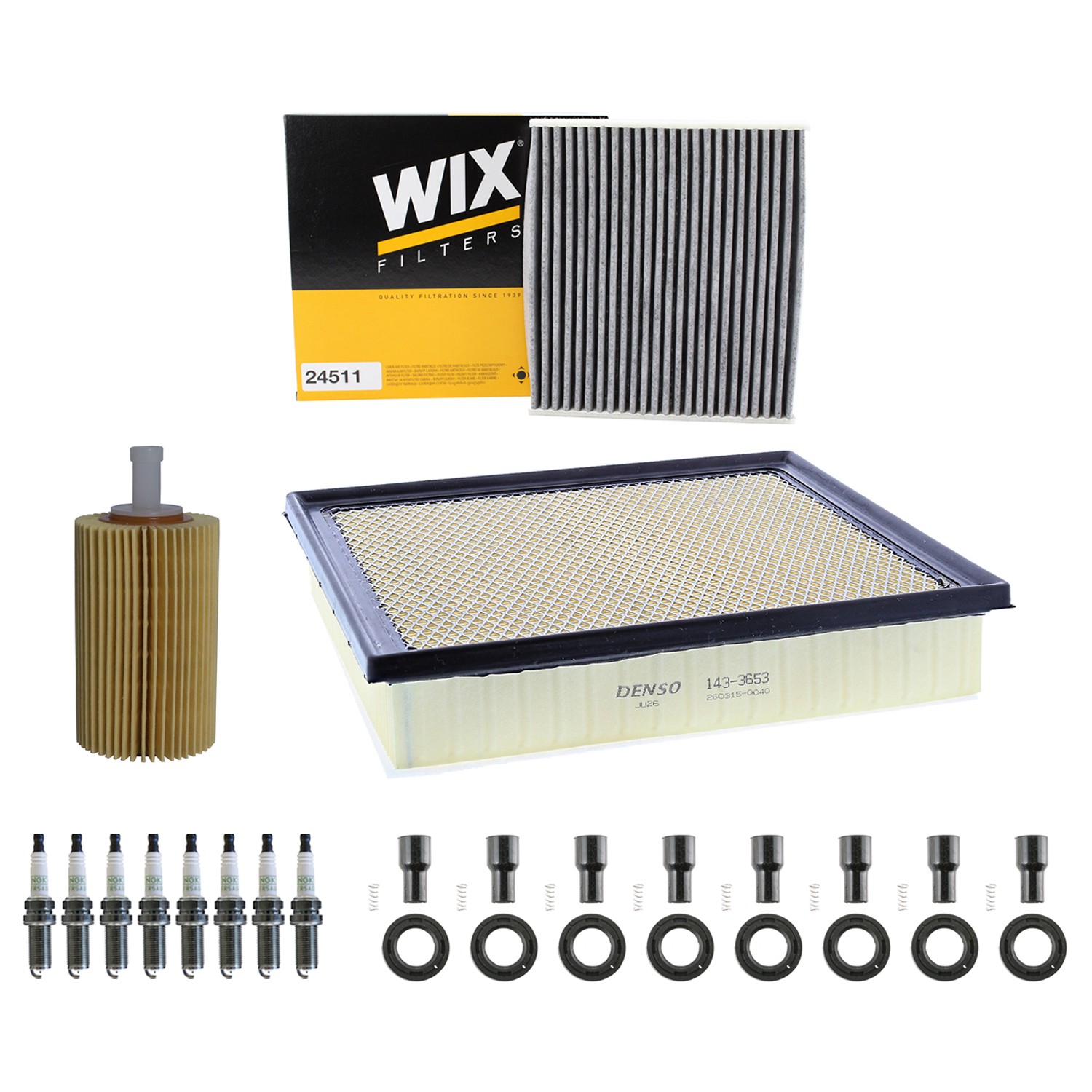 Denso Tune Up Kit NGK 8 Spark Plugs  Boots Kit for Sequoia Tundra V8 2014-2015