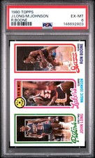 1980-81 Topps - Magic Johnson Rookie (RC), Ron Boone, John Long - PSA 6 (EX-MT)