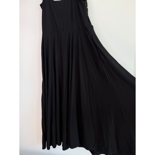 Reformation Cowl Neck Long Dress Soft Stretch Women L Black Made in USA Pockets - Picture 3 of 10