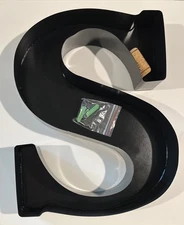 Wine Cork Holder Metal Monogram Letter “S” Black 12" New