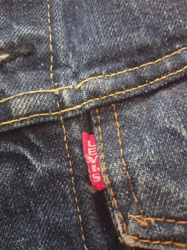 Vintage 60s Levis Big E Type 3 Denim Trucker Jacket Dark Indigo 36 18x24 70505 image 8