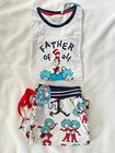 NEW PETER ALEXANDER DR SEUSS TEE TOP + SWEAT SHORTS PJ PYJAMA SET MENS XL
