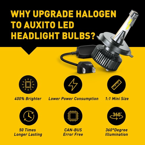 AUXITO White H4 9003 LED Bulbs Headlight Plug&Play High Low Beam Bright 16000LM - Picture 8 of 12