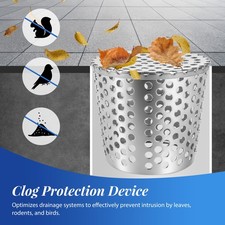 Gutter Protection for Gutters, Leaf Catcher Downpipe for Downpipes (63-145mm)