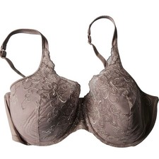 Playtex 18 Hour Bra Size 40D Taupe Grey Embroidered Underwire Support 4513