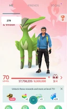 Pokémon Acc Go - Lvl70 Valor - 10.2M Stardust - 2 Legendary - 199 Shiny - 2016