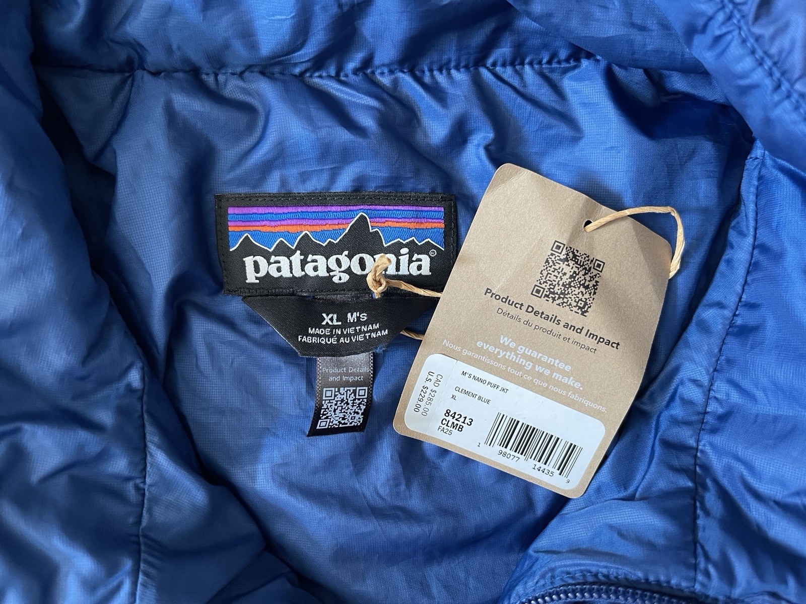 NEW Patagonia Nano Puff Jacket Blue Men's Size xL NWT Snow Ski Hiking Outdoor thumbnail 7