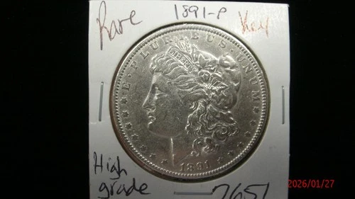 1891-P AU Morgan Silver Dollar #7651