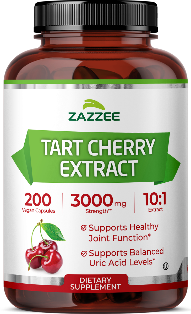Zazzee Tart Cherry 10:1 Extract, 3000 mg Strength, 200 Vegan