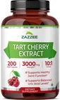 Zazzee Tart Cherry 10:1 Extract, 3000 mg Strength, 200 Vegan Capsules, Kosher