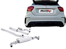 Milltek Sportauspuffanlage Mercedes A45 AMG W176, Bj. 2012-2018, Endrohrblenden Milltek Sportauspuffanlage Mercedes A45 AMG W176, Bj. 2012-2018, Endrohrblenden
