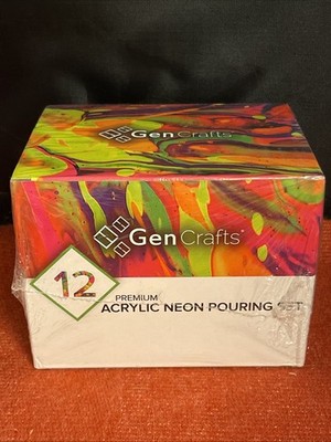 GenCrafts 12 Premium Acrylic Color Pouring Paint Set