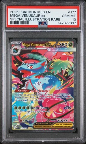 2025 POKEMON MEG EN-SPECIAL ILLUSTRATION RARE #177 MEGA VENUSAUR EX PSA 10