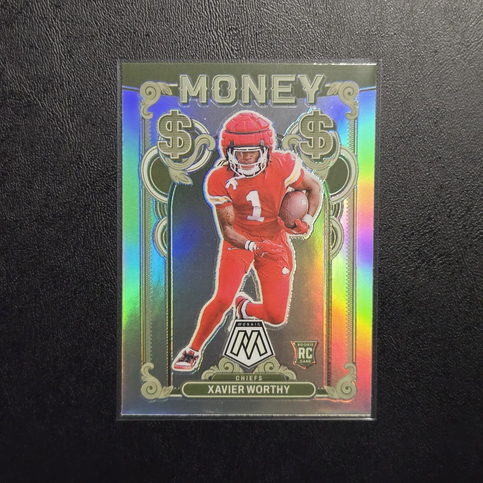 2024 Mosaic Money Prizm #4 Xavier Worthy RC (Case Hit) Chiefs SP