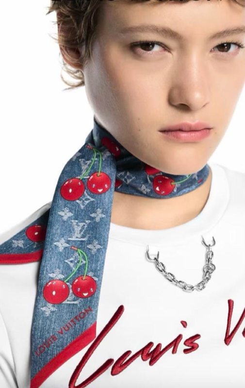 Louis Vuitton x Takashi Murakami Scarf Bandou BB Monogram Denim