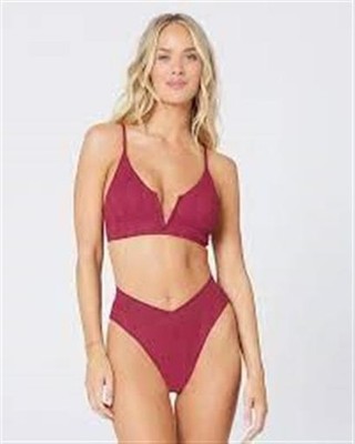 NWT L*Space DD Siren Bikini Top Swimsuit Cabernet 113504