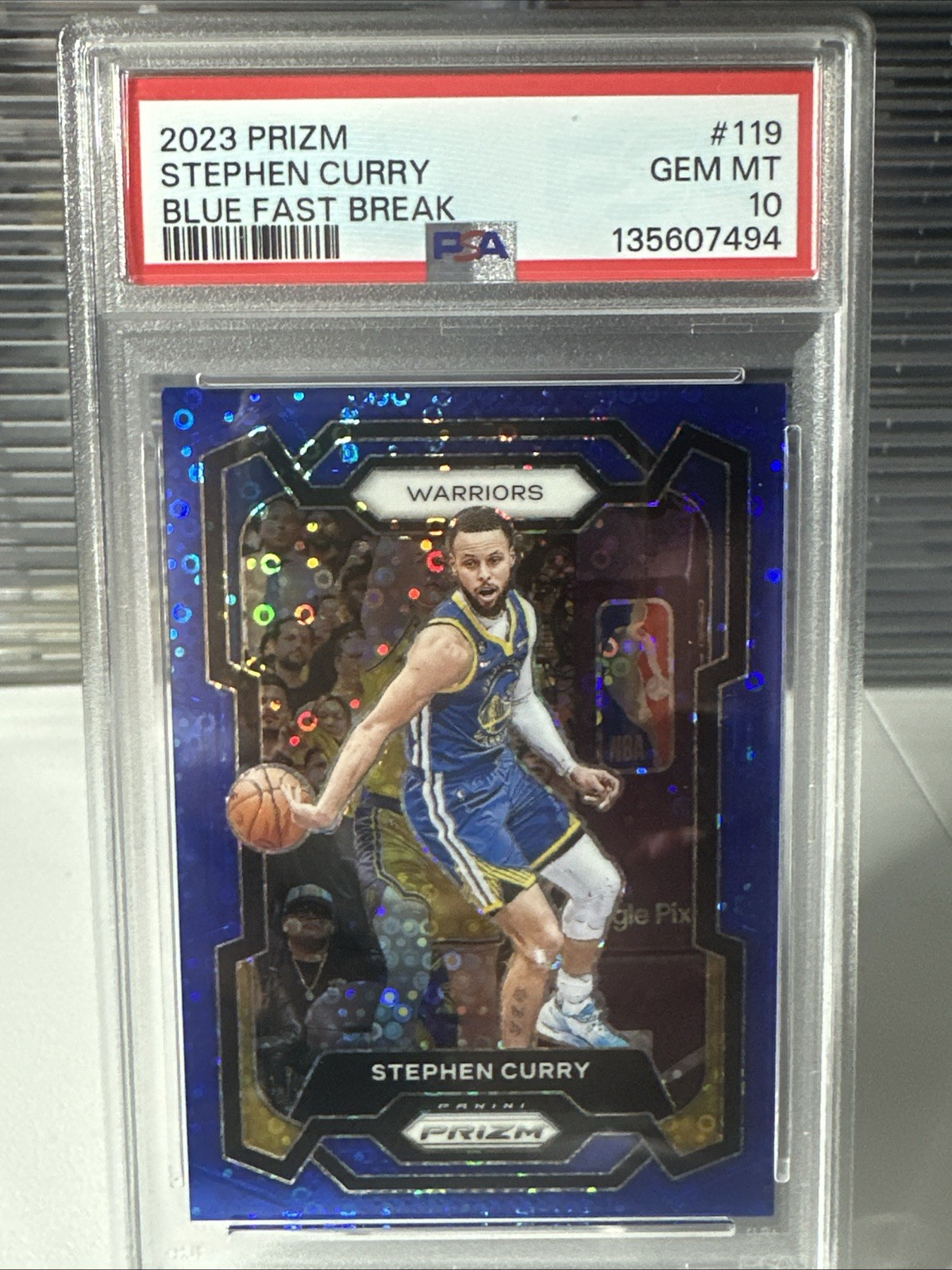 2023 Prizm Steph Curry Blue Fast Break #119 PSA 10 05/150 Warriors