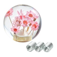 Flower Shifter Knob for Round Car Gear Stick Head Unique Shift Handle Pink