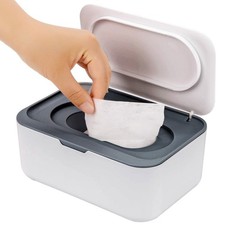 Baby Wipes Dispenser, Wipe Holder for Adult,Keeps Wet Tissue Gray