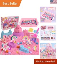 Unicorn Sensory Bin Play Sand Art Kit - 148 Pieces for Creative Girls Aged 3-8