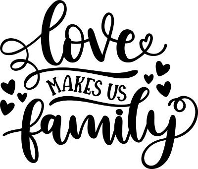 Liebe macht uns Familie schön inspirierend Wandbild Vinyl Aufkleber Zitat