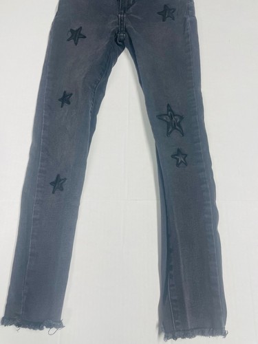 Joe's Jeans Girls size 8 Black Frayed Star patches fun jeans - Picture 3 of 22