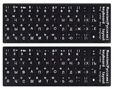 2 Pack Universal Russian keyboard Stickers for Compurter Laptop Desktop Keyboard